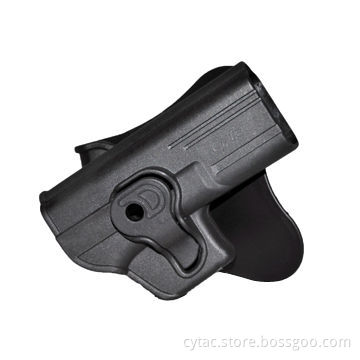 Pistol holster for Glock17/19/23/32, made of polymer, designed with release button, silicon paddle